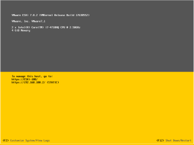 VMware esxi 7.0U2 之IP配置